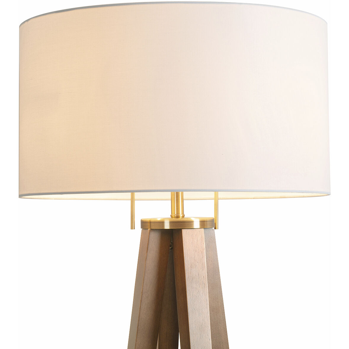 Quattro 61 inch 23.00 watt Natural Ash Wood and Weathered Brass Floor Lamp Portable Light